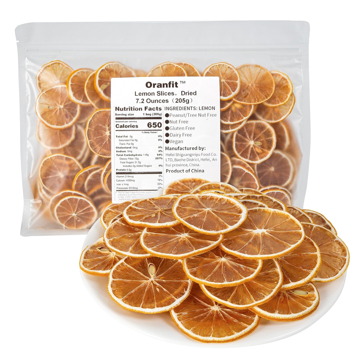 Oranfit Dried Lemon Slices 7.2oz/205g(120 to 156 slices)