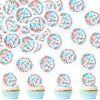 40Pack Edible Happy Easter Cupcake Toppers for Rabbit Ears Bunny Party Decorations Cake Picks Drink Topper Cake Food Decor Appet