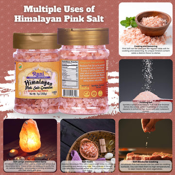 Rani Himalayan Pink Salt Granules (84 Essential Trace Minerals) 7oz (200g) PET Jar ~ All Natural | Vegan | Gluten Friendly | NON