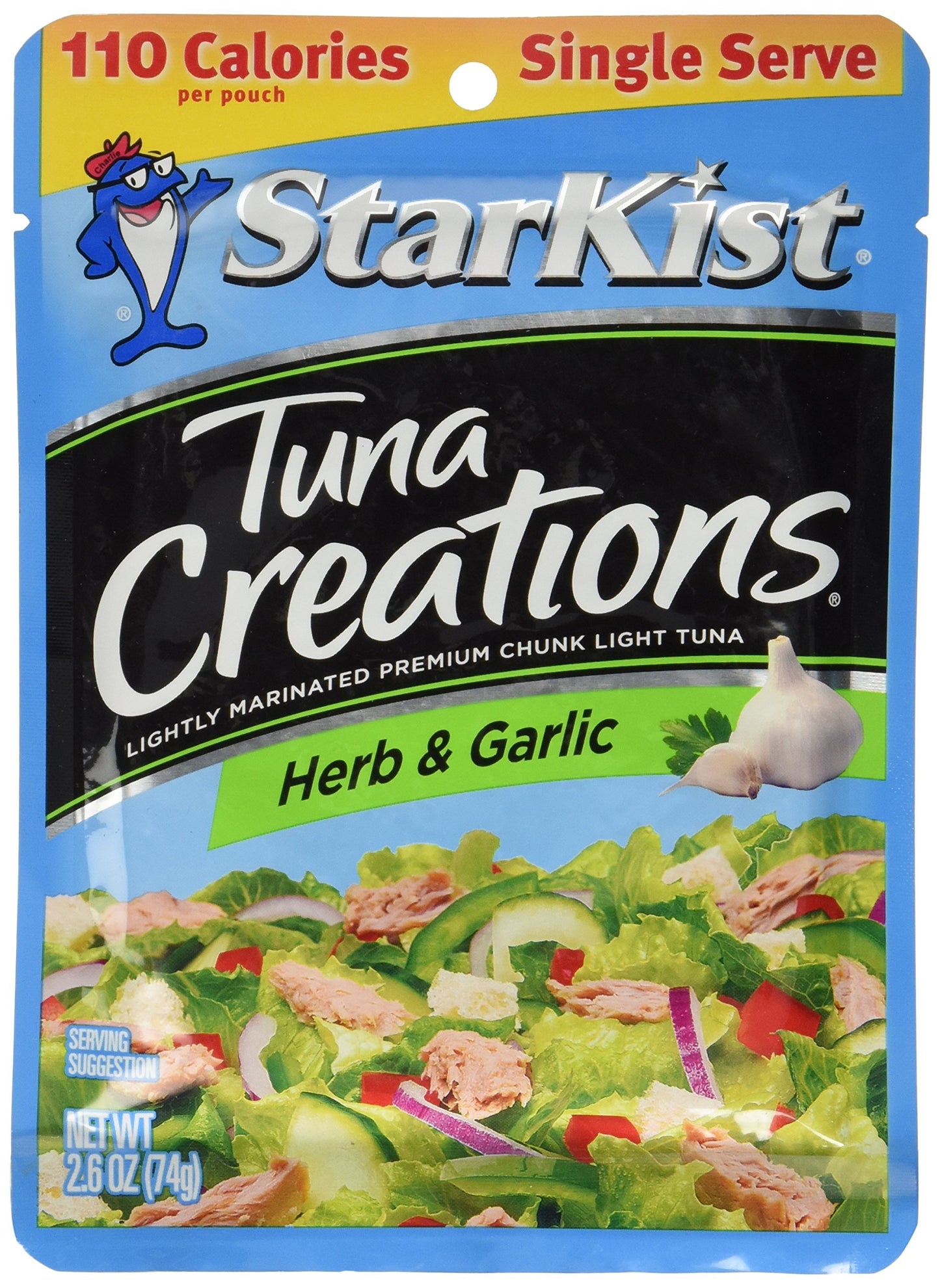 Starkist Tuna Creations, Herb & Garlic, Single Serve 2.6-Ounce Pouch (Pack of 6)