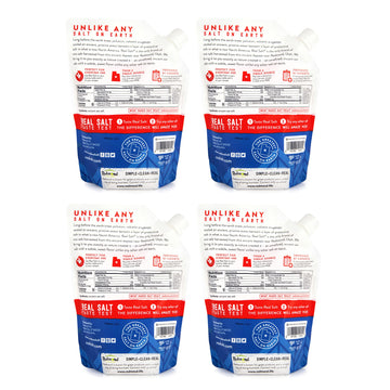 Redmond Real Salt - Ancient Fine Sea Salt, Unrefined Mineral Salt, 26 Ounce Pouch (4 Pack)