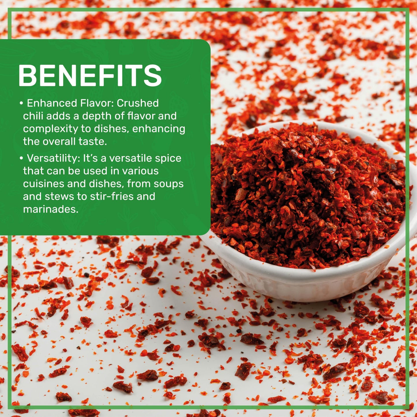 Jiva Organic Chili Flakes 7oz Bag - Crushed Red Pepper Medium Heat, 100% Natural & Non-GMO