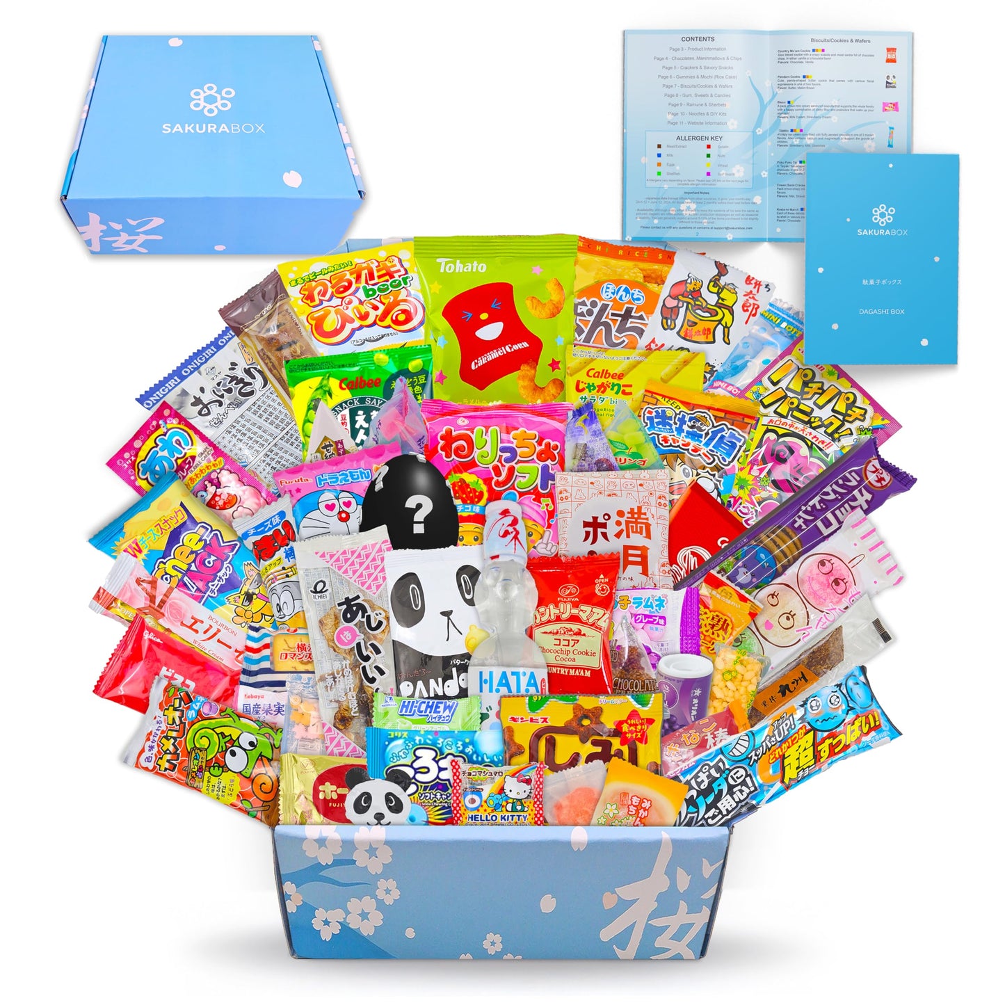 Sakura Box Japanese Candy & Snacks Dagashi Set - 50 Pieces Gift Box, 1 Count