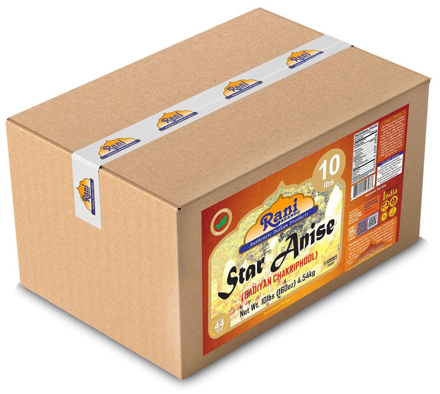 Rani Star Anise Seeds, Whole Pods (Badian Khatai) Spice 160Oz (10Lbs) 4.54Kg Bulk Box ~ All Natural | Gluten Friendly | Non-Gmo