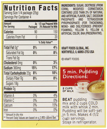 Jell-O Instant Banana Cream Pie Filling Mix, 3.4oz Boxes, Pack of 6