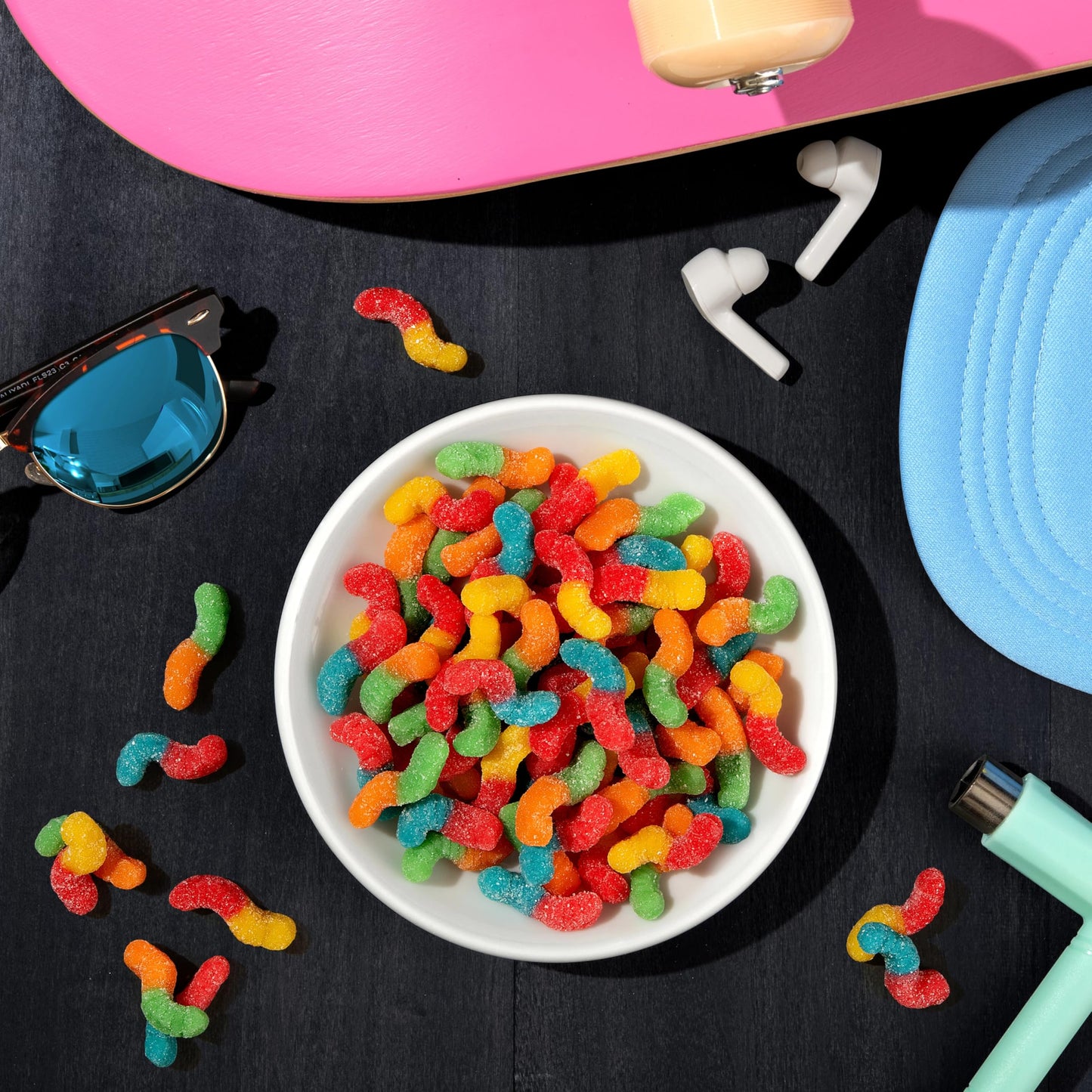 Trolli Mini Sour Brite Crawlers Candy, Cherry-Lemon, Strawberry-Grape & Orange-Lime, Sweet and Sour, Gummy Worms, 18 oz (30 ct)