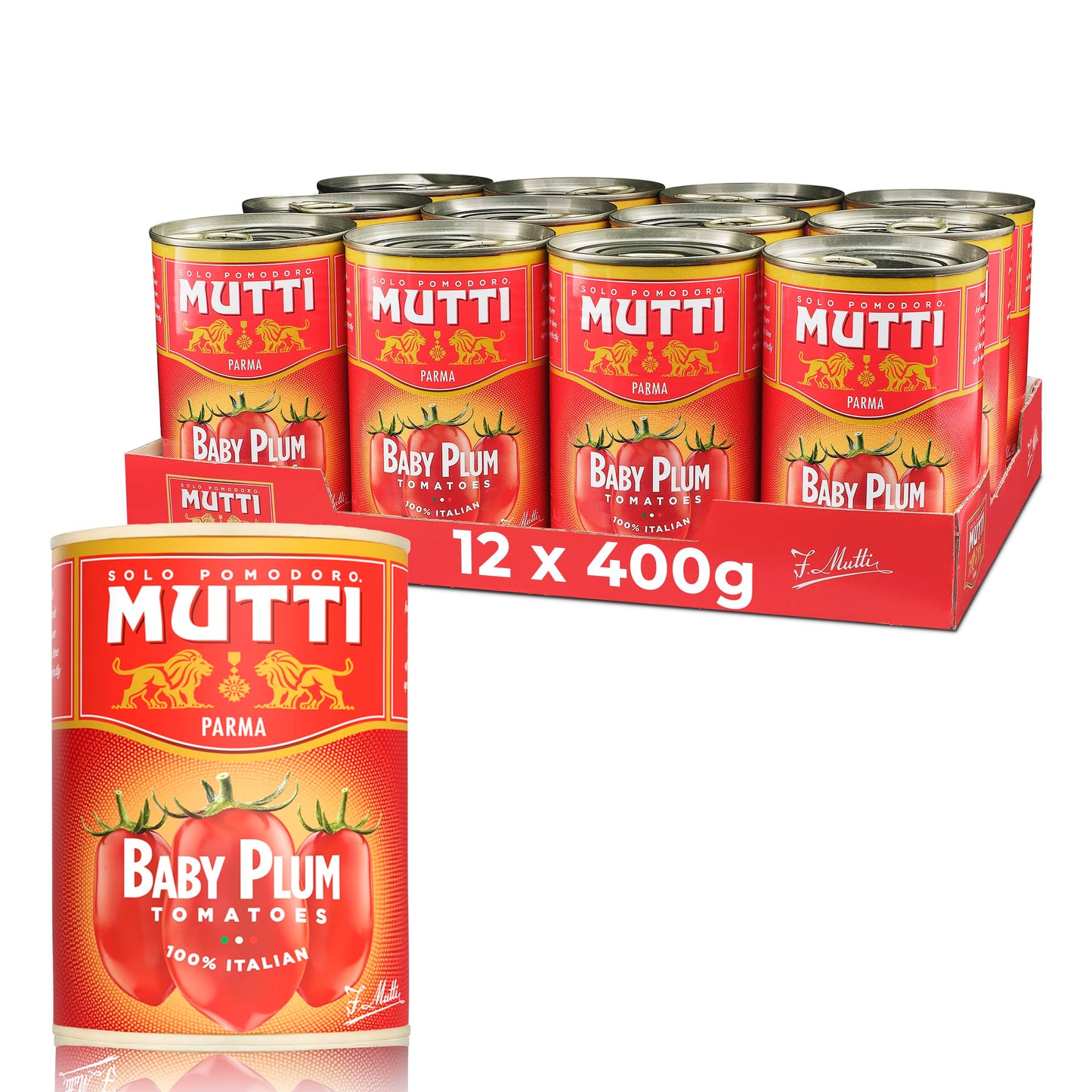 Mutti Baby Roma Tomatoes (Datterini), 14 oz. | 12 Pack | Italys #1 Brand of Tomatoes | Fresh Taste  for Cooking  |  Canned Tomat