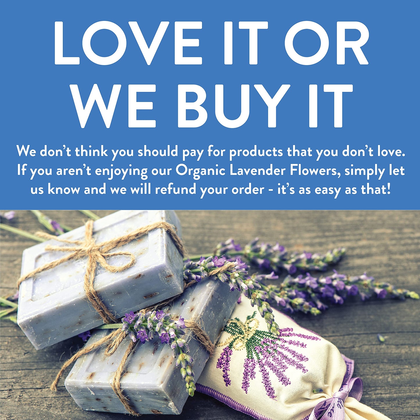 FGO Organic Dried Lavender Flowers, Extra Grade Dried Buds, Imported From France for Culinary or Sachet Bags, 4oz, Packaging May