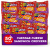 Ritzz Bits Cheddar Cheese Sandwich Crackers 50 Count - Individual Cheese Crackers Snack Packs On The Go Size For School & Office