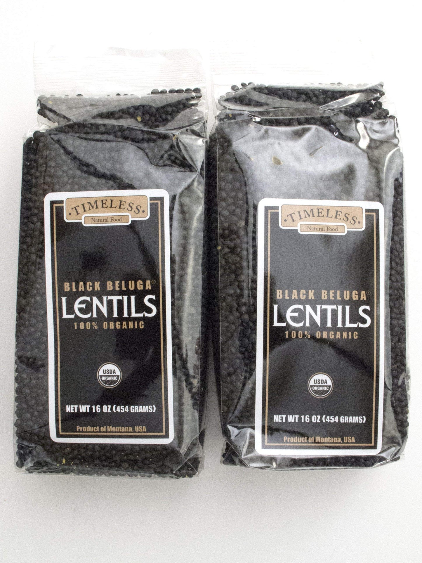 Certified 100% Organic Black Beluga Lentils Montana Pack Of 2 454 G 16 Oz Each