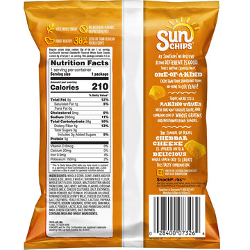 Sunchips Multigrain Snacks, Harvest Cheddar, 1.5 Ounce (Pack Of 64)