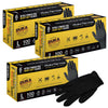 Dura-Gold Hd Black Nitrile Disposable Gloves, 3 Boxes Of 100, Size Large, 6 Mil - Latex Free, Powder Free, Textured Grip