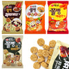 JOAYO JJOL BYEONG SNACK 4 Packs - Crushing Ramen Noodle Snack for School, Office, Kids, Adults/Hot(82g), Chapagetti(77g), Anseon