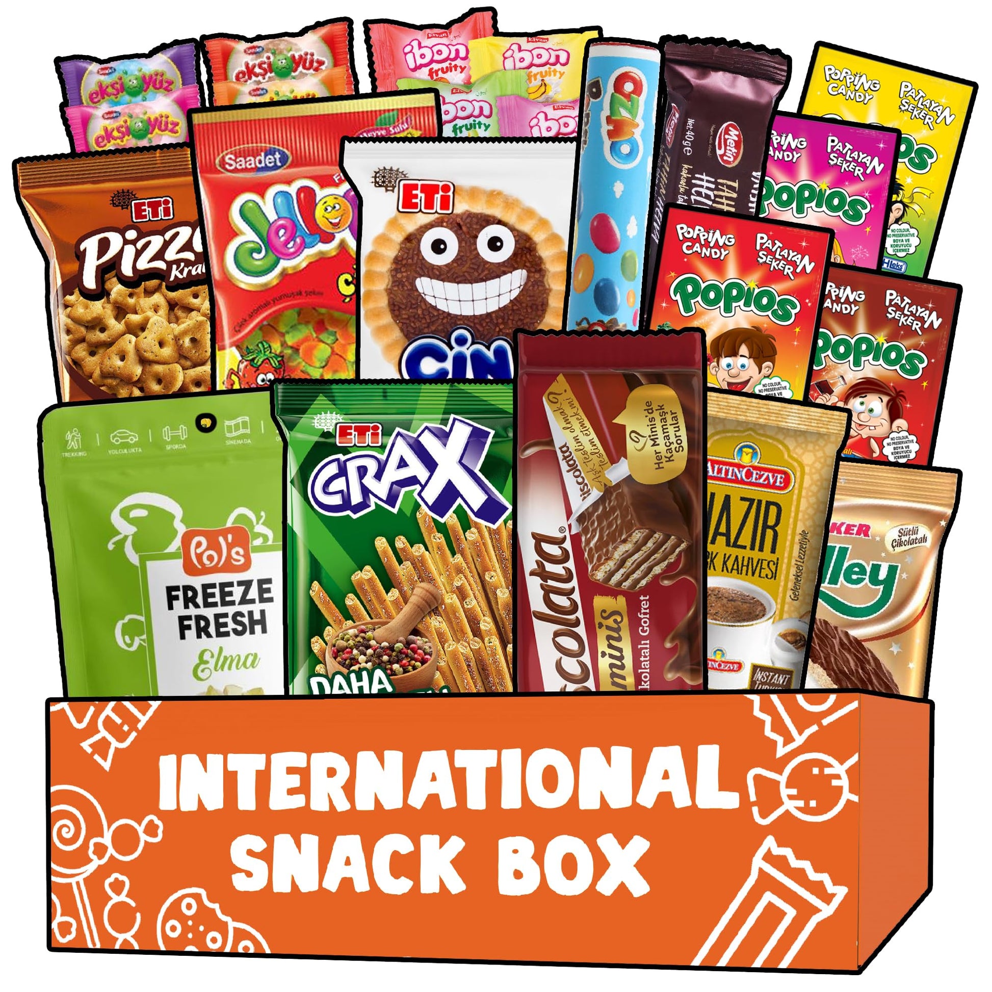 International Snack Box Variety Pack, 12 Different Snacks with 15+ Pieces Count Premium Foreign Rare Snacks and Candies, Sweet &
