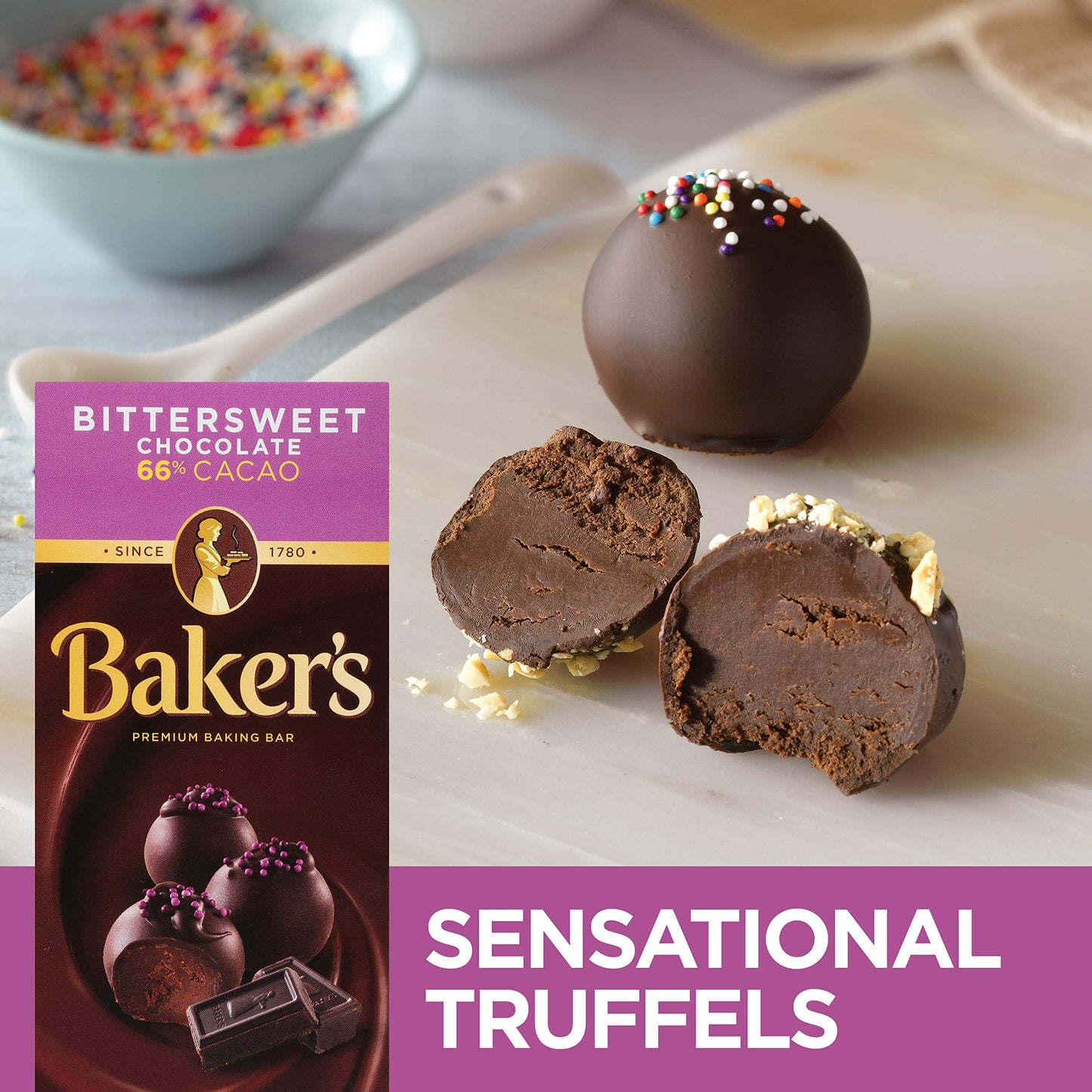 Bakers Bittersweet Baking Chocolate Bar, 4 Oz, 6-Pack