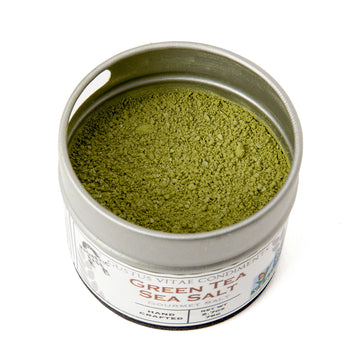 Gustus Vitae - Green Tea Sea Salt - Gourmet Infused Salt - Non Gmo Verified - Craft Seasoning - Magnetic Tin - Crafted In Small