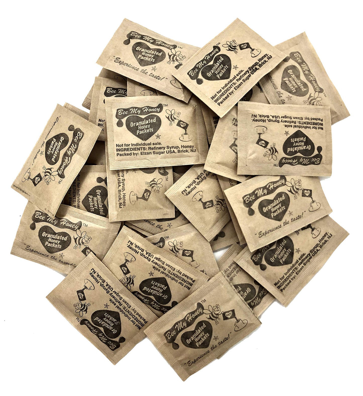 Bee My Honey Pure Granulated Honey Packets Individual Honey Crystal Packets (60)