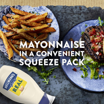 Hellmann's Real Mayonnaise For a Rich Creamy Condiment Real Mayo Squeeze Bottle Gluten Free, Made With 100% Cage-Free Eggs 20 oz