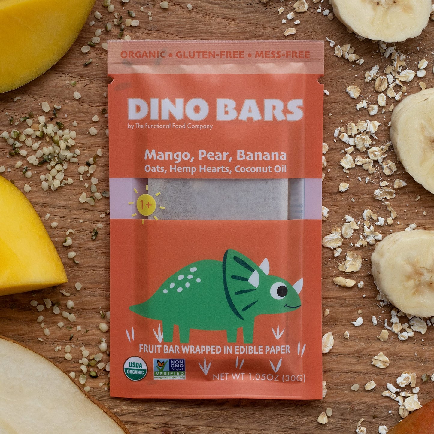 DINO BARS Organic Fruit Bar for Kids 1+ | Mango Flavor, 20 Count Pack