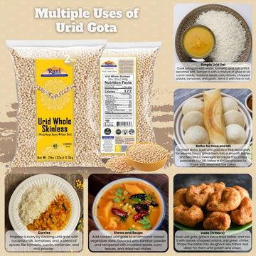 Rani Urid/Urad Gota White (Matpe Beans Skinless) Indian Lentils 32Oz (2Lbs) 908G ~ All Natural | Gluten Friendly | Non-Gmo | Kos