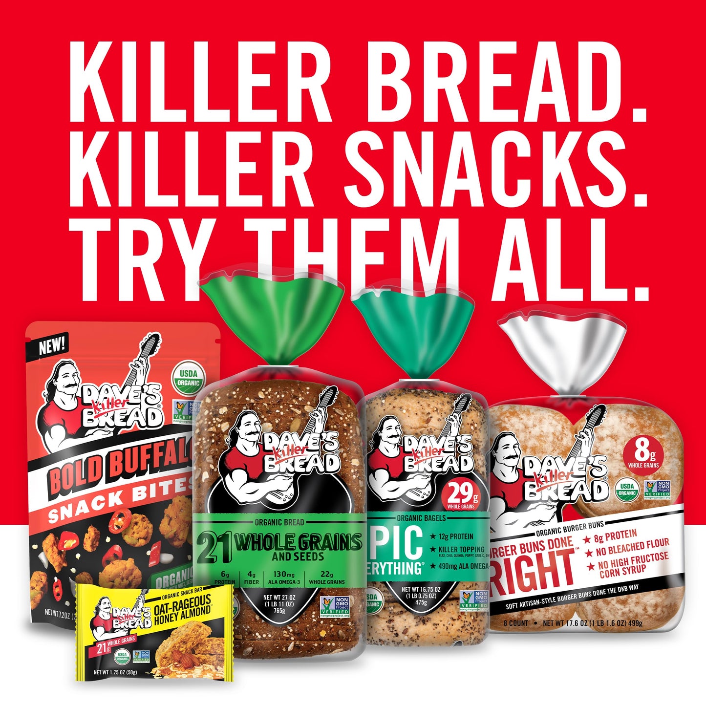 Daves Killer Bread Powerseed Thin-Sliced, Seeded Organic Bread, 20.5 oz Loaf