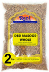 Rani Desi Masoor (Masur) Whole 32Oz (2Lbs) 908G (Aka. Pardina Spanish / American Brown Lentils Whole) ~ All Natural | Vegan | Gl