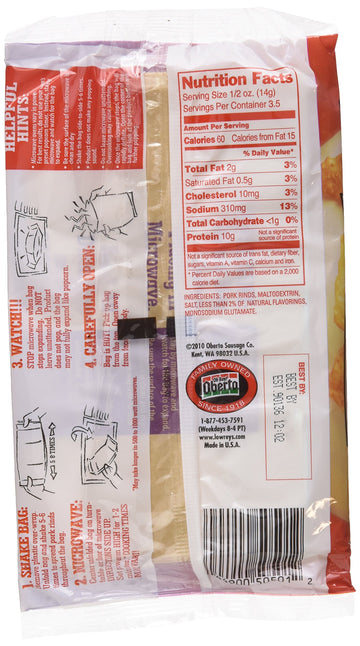 Lowrey'S Bacon Curls Microwave Pork Rinds, 1.75 Oz/Pack (Pack Of 6)