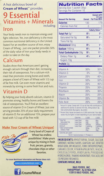Cream Of Wheat Instant Hot Cereal, Maple Brown Sugar, 1.23 Ounce, 10 Packets