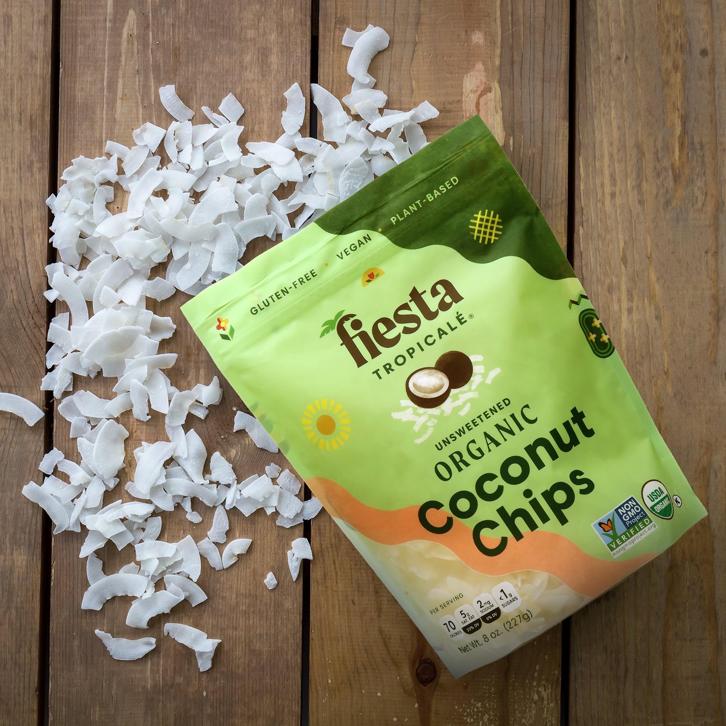 Fiesta Tropical Large Coconut Flakes, Organic Unsweetened Coconut Chips, Dried Coconut Shavings With No Added Sugar, Rich in M