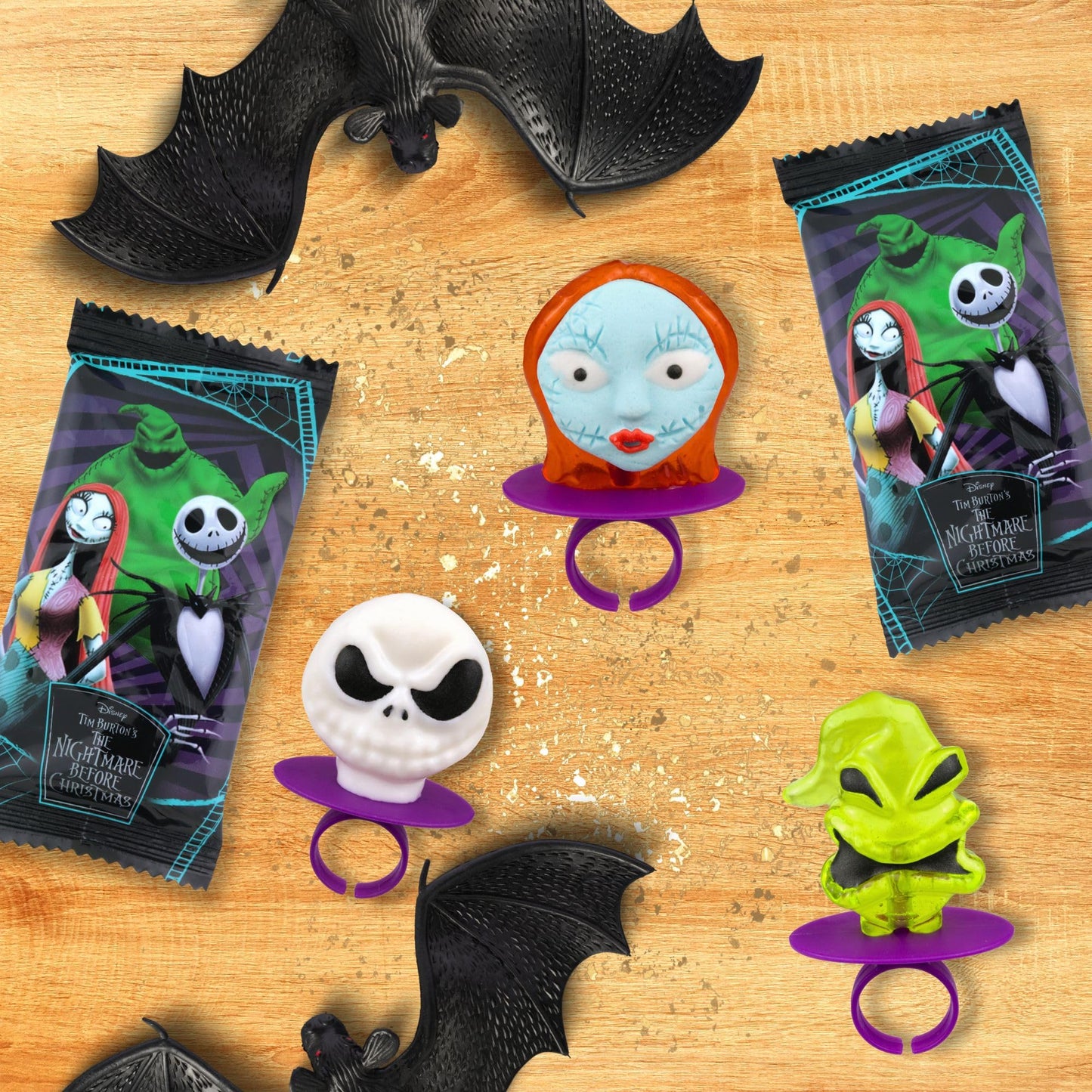The Nightmare Before Christmas Lollipop Rings Individually Wrapped Decorated Suckers Halloween 2025 Candy 18 Count