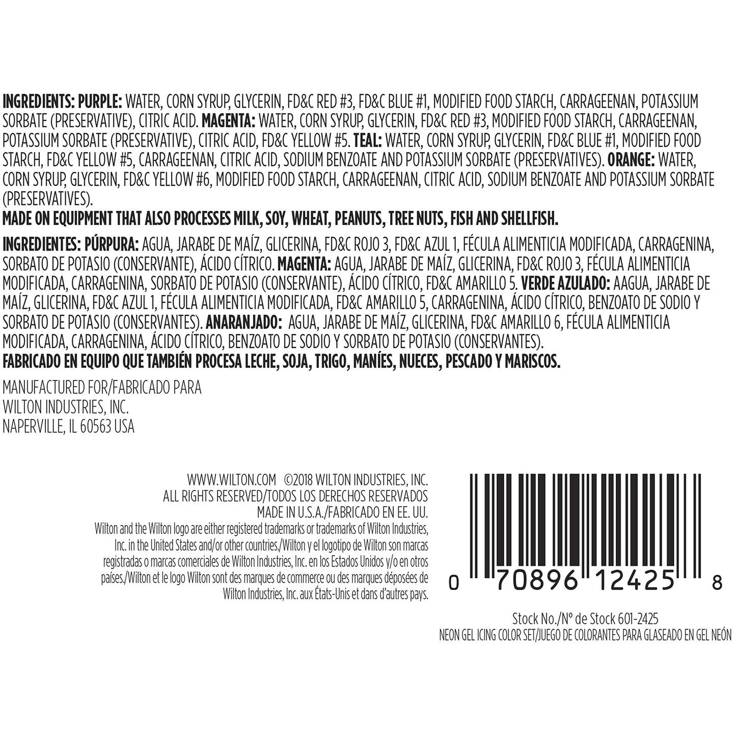 Wilton Neon Gel Food Color Set, Magenta, Orange, Teal And Purple (Pack Of 3)