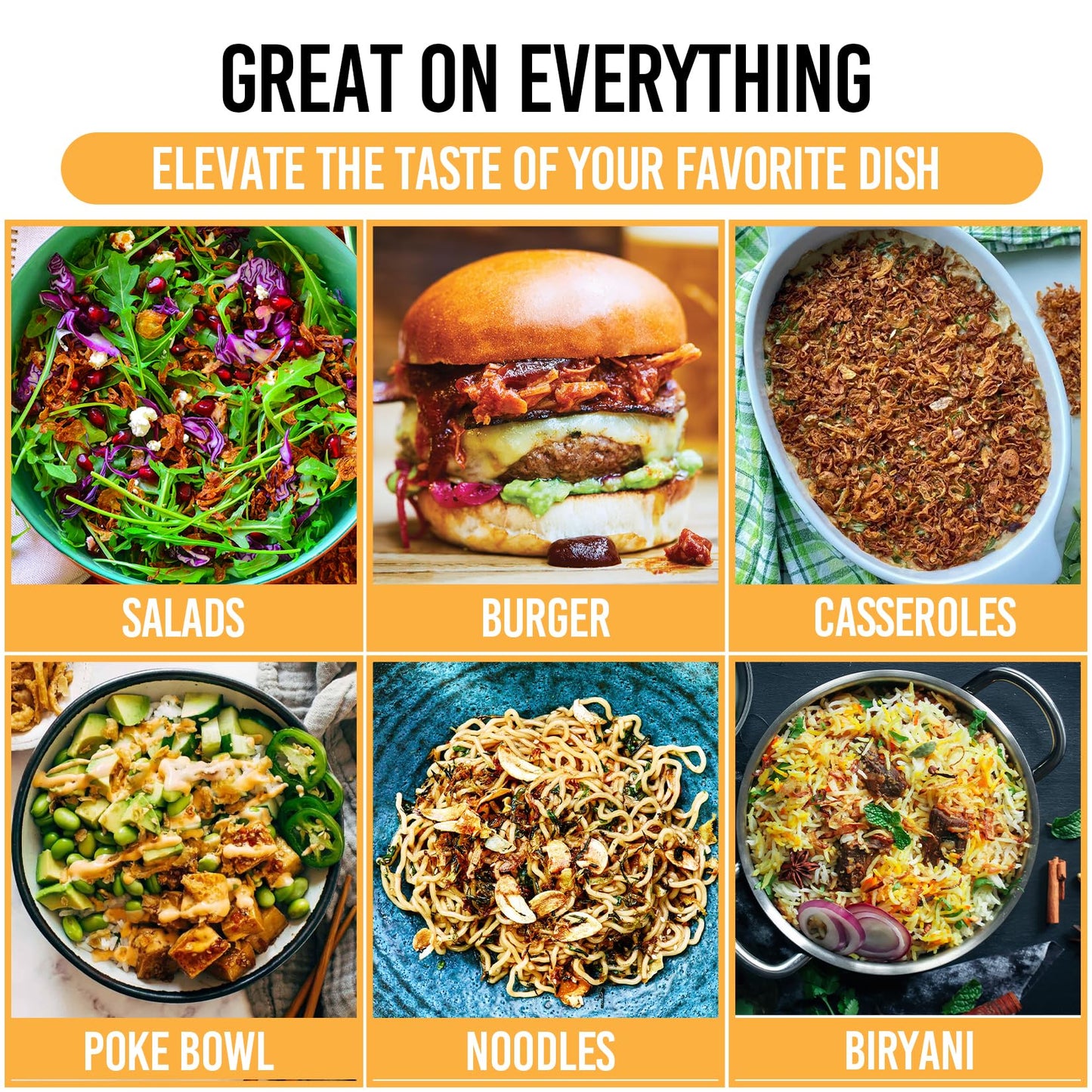 Crispy Fried Onions | 100% Natural (Non-Gmo) | Gluten Free | Keto Friendly | No Sodium | Low Carb | Resealable Bag | 16 Oz | By