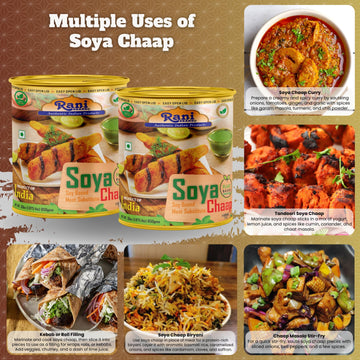 Rani Soya Chaap (Plant Based Protein) 30Oz (1.875Lbs) 850G, Pack Of 2 ~ Easy Open Lid | All Natural | Vegan | No Colors | Non-Gm