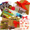 Heart Shaped Gift Basket 41 Count Includes Assorted Chocolates Cookies & Marshmallows Romantic Gift For Valentines Day Anniversary Birthday Or Special Occasion