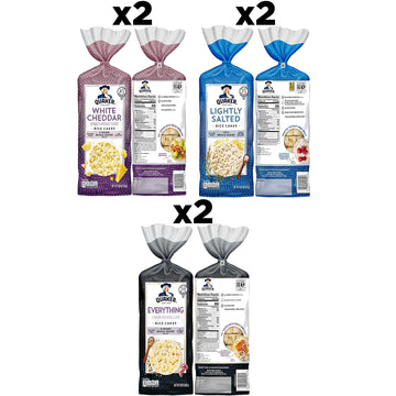 Quaker Large Rice Cakes, 3 Flavor Topper Variety Pack, Pack Of 6