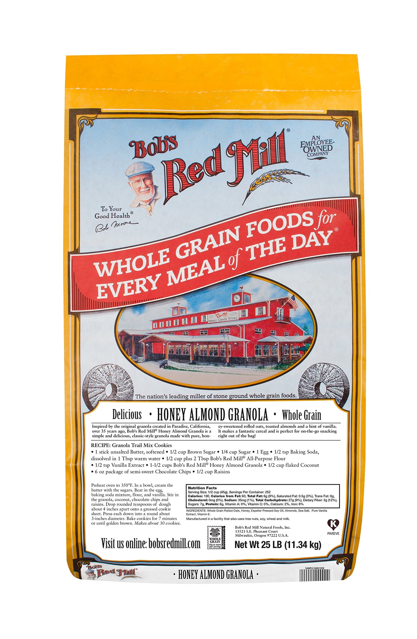 Bobs Red Mill Honey Oat Granola, 25 Pound