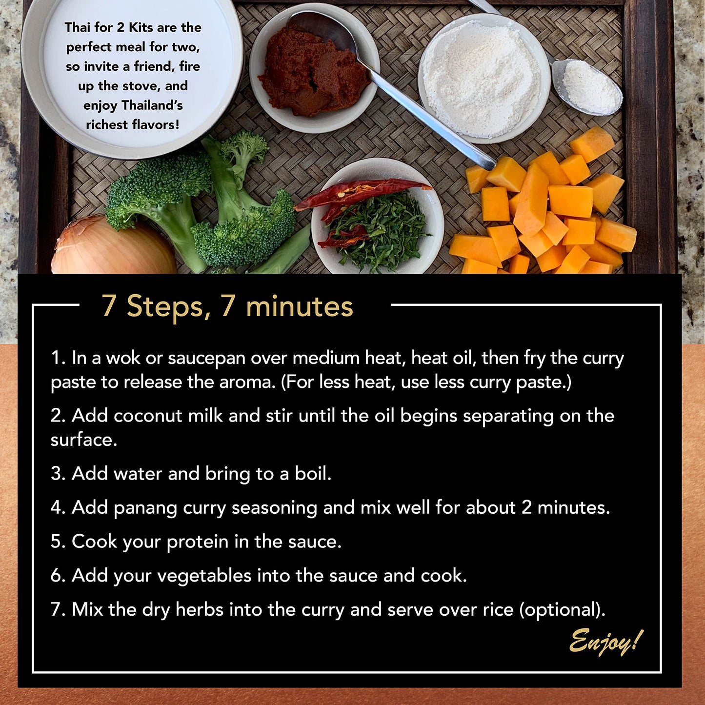 Thai For Two Cooking Kit By Verve Culture | Usda-Organic Panang Curry Cooking Kit | Authentic Thai Cuisine | Unique Cooking Gift Set | Vegan, Gluten-Free | Made In Thailand | Pack Of 3