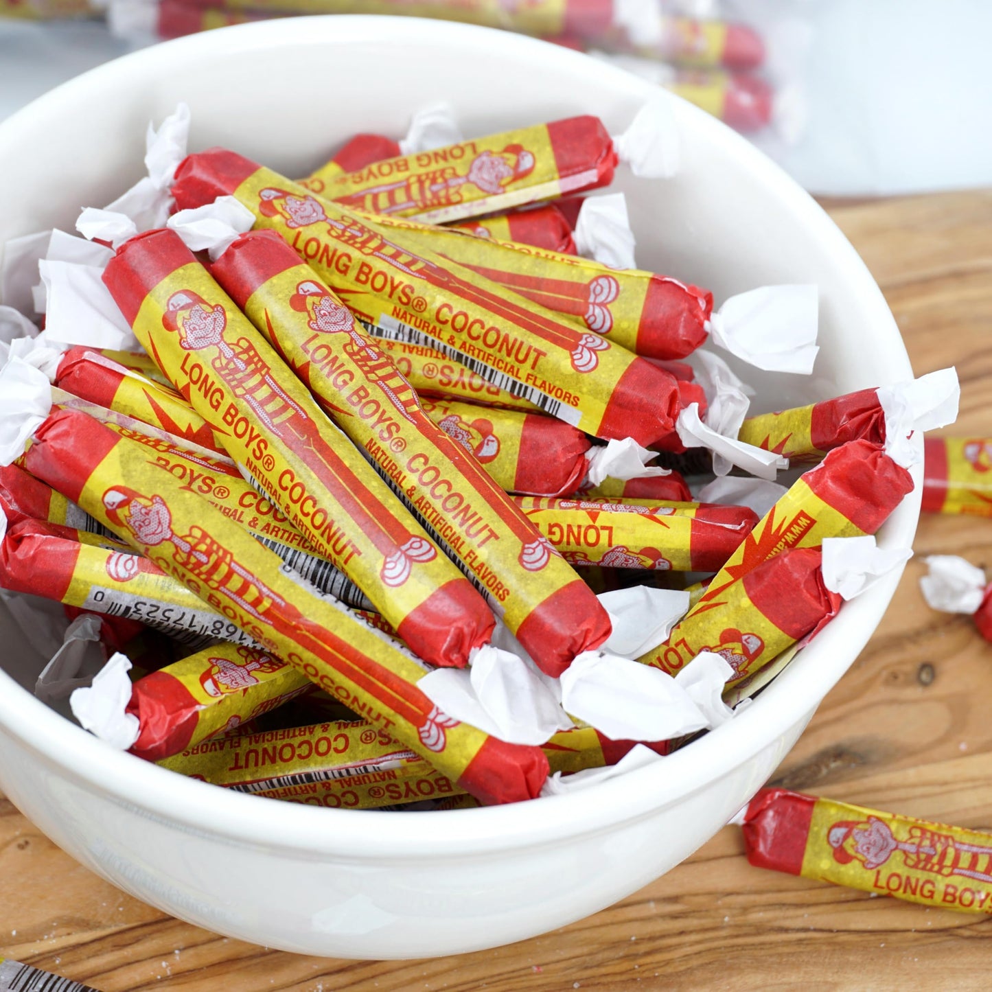 Long Boys Coconut Candy 1 Pound Bag (Approx. 40 pieces) Coconut Long Boys Candy The Hampton Popcorn & Candy Company