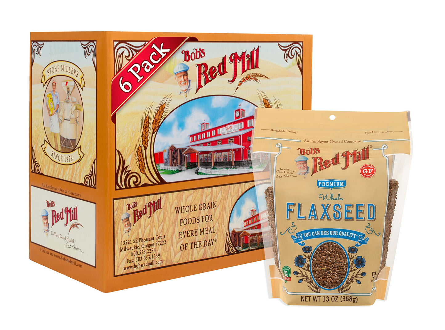 Bob's Red Mill Raw Whole Brown Flaxseed, 13-ounce (Pack of 6)