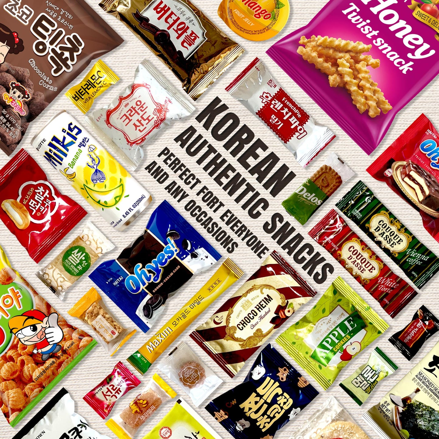 Dagaon Korean Snack Box 30 Count - Assorted Chips, Biscuits, Cookies & Candies - Perfect Gift for Any Occasion