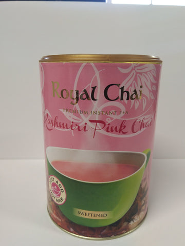 Royal Chai Instant Tea, Sweetened Kashmiri Pink Chai, 400g Tub, 14.1 Ounce