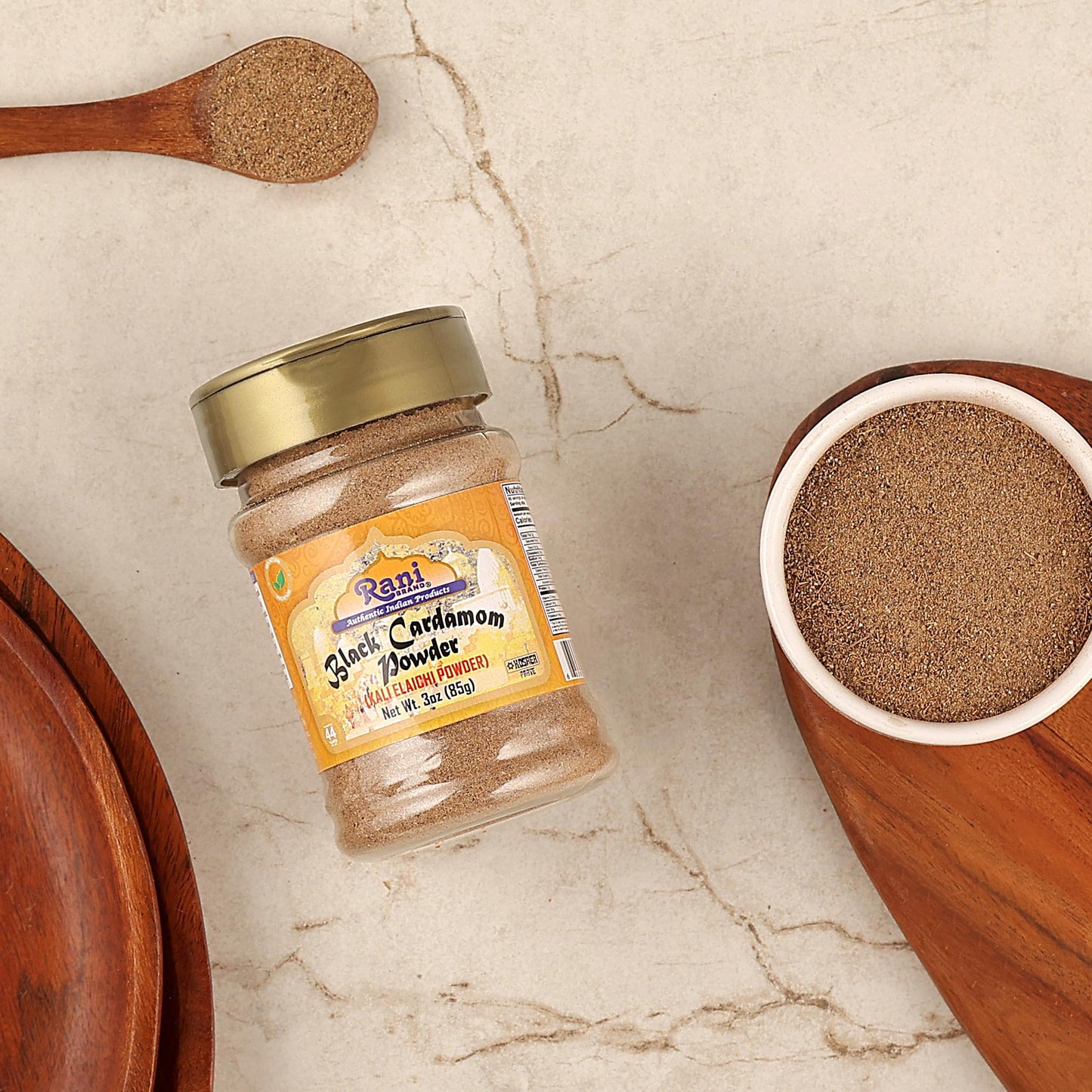 Rani Black Cardamom Powder, All Natural, Vegan, Gluten Friendly, 3oz (85g) PET Jar, Indian Spice