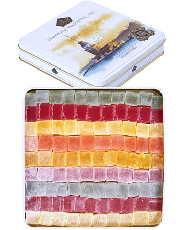 Cerez Pazari Turkish Delight Candy Gift Basket 2 Lbs, Lokum Dessert Gourmet Christmas Holiday Corporate Food Gifts In Elegant Ti