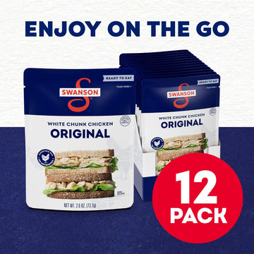 SWANSON S Fully Cooked Chicken Pouch, Ready to Eat, 2.6 OZ, Case of 12