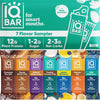 IQBAR Brain and Body Plant Protein Bars - 7 Bar Sampler Pack - Low Carb, High Fiber, Gluten Free, Healthy Vegan Snacks - Low Sug