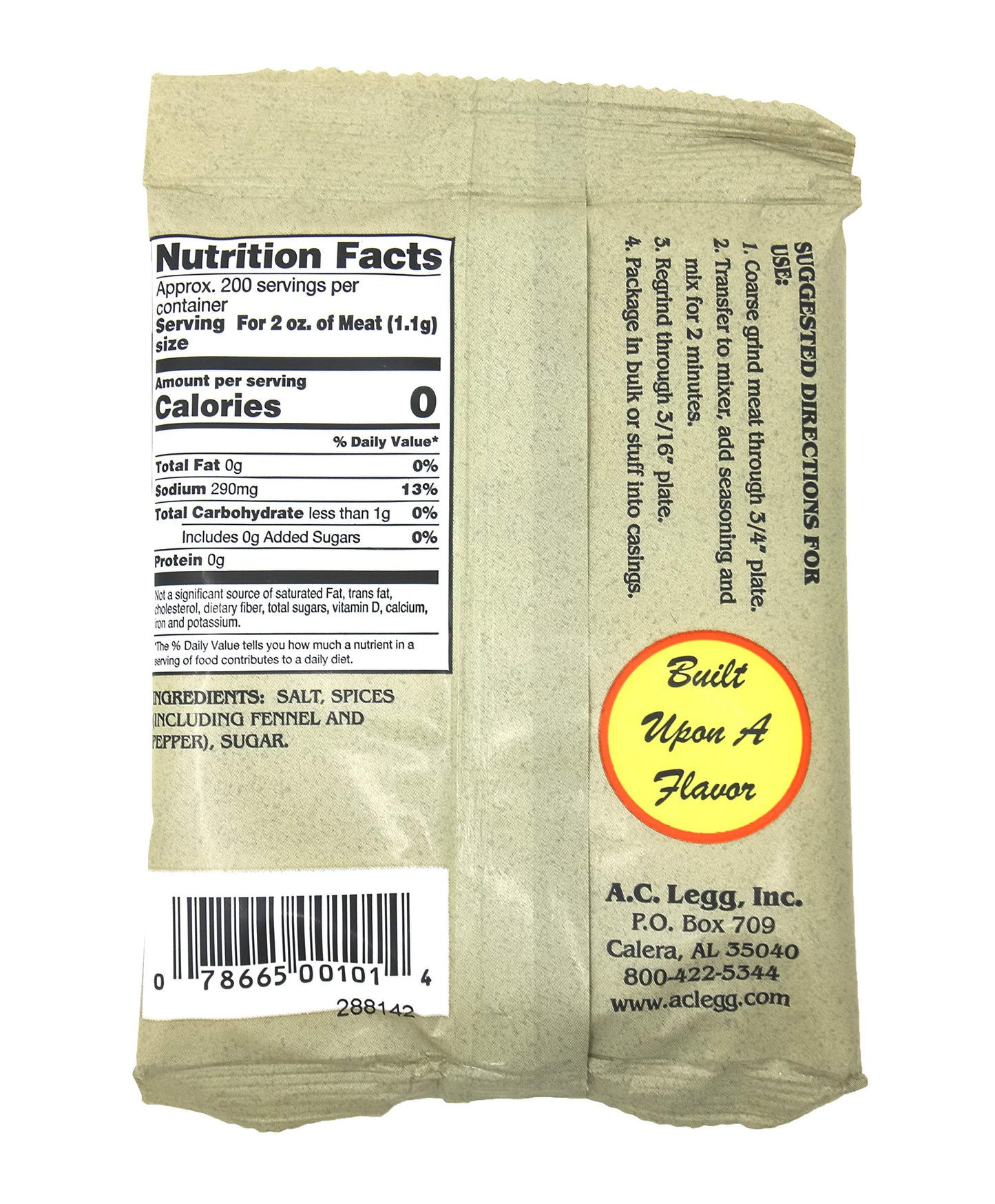 Ac Legg Old Plantation Seasonings - Sweet Italian Sausage Seasoning 8 Ounce - 4 Pack