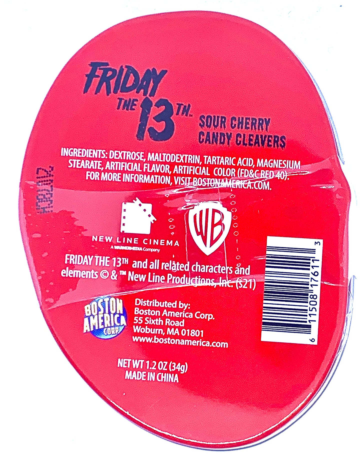 Boston America Friday the 13th Jason Voorhees Slasher Sours Candy - Regular Size - Red