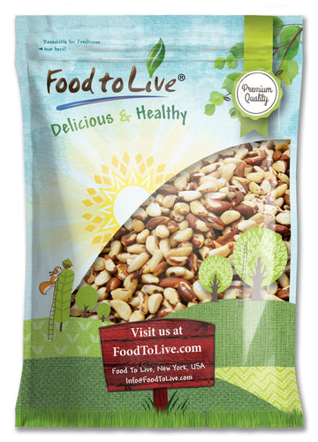 Food To Live Raw Brazil Nuts, 8 Pound - Non-Gmo Verified, Raw, Whole, No Shell, Unsalted, Kosher, Vegan, Keto And Paleo Friendly, Bulk, Low Sodium And Low Carb Food, Great Trail Mix