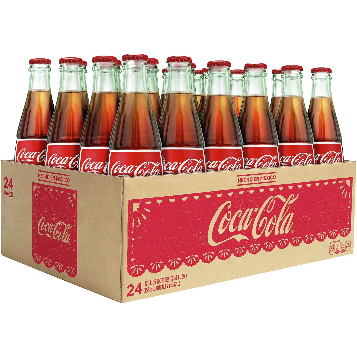 Coca-Cola Coke Glass Bottle, 12 fl oz, Rich Brown, 24 Pack, Model 049000044225
