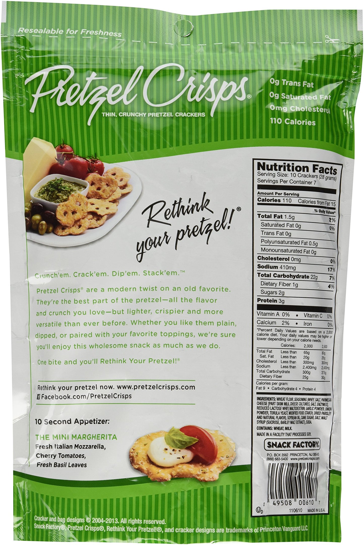 Snack Factory Pretzel Crisp Garlic